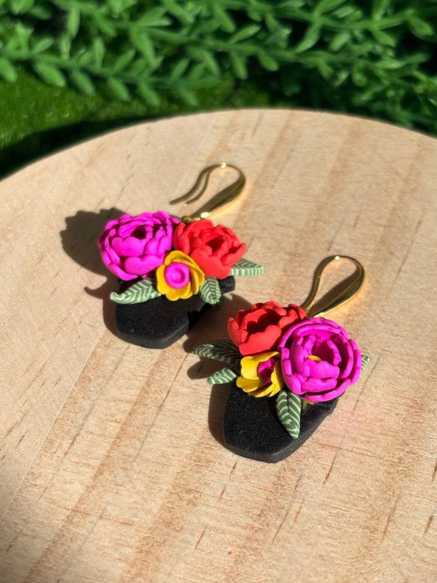 Ranunculus Flower Pot Earrings
