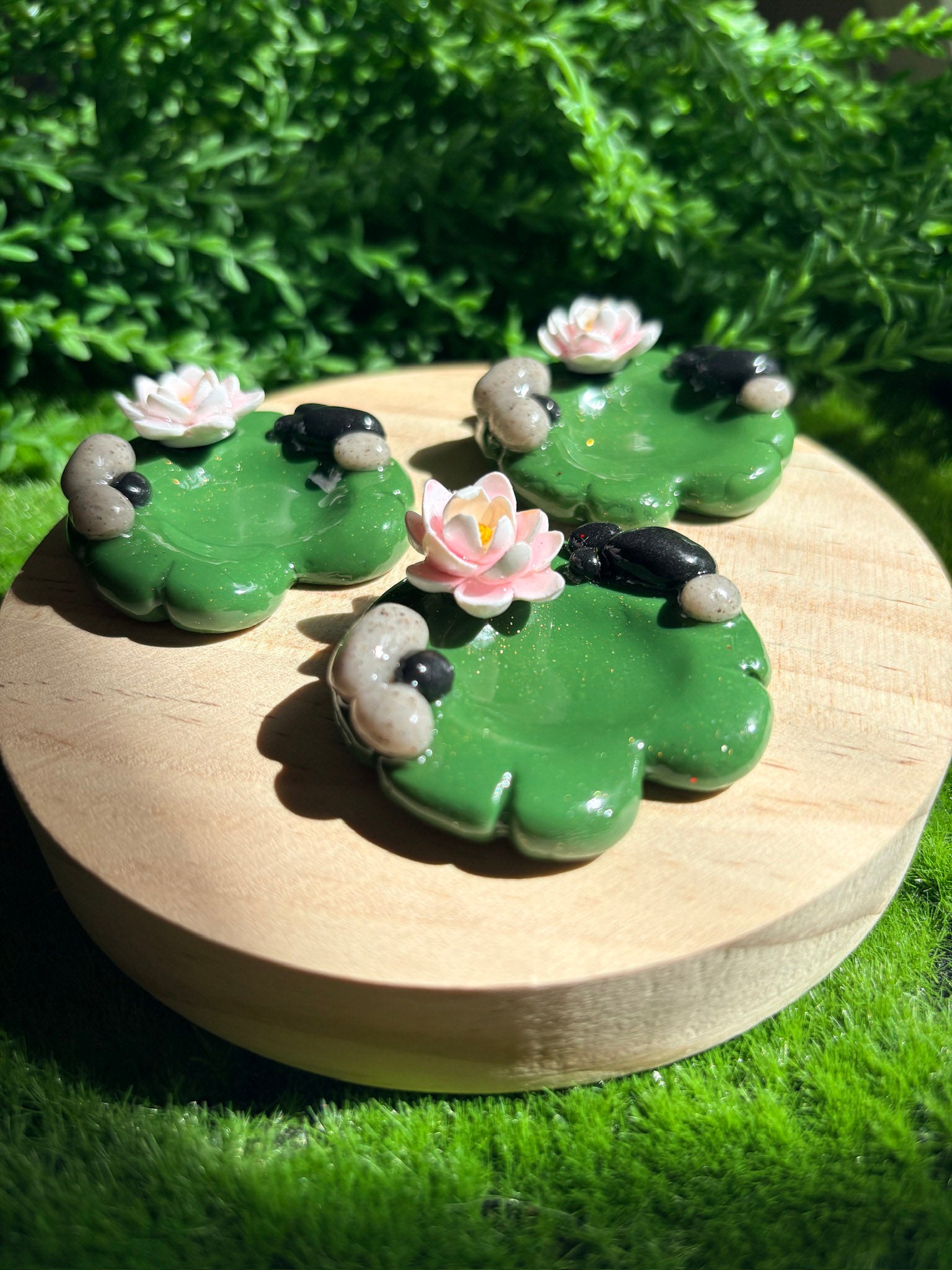 Lily Pad with Spinning Lotus Worry Stone