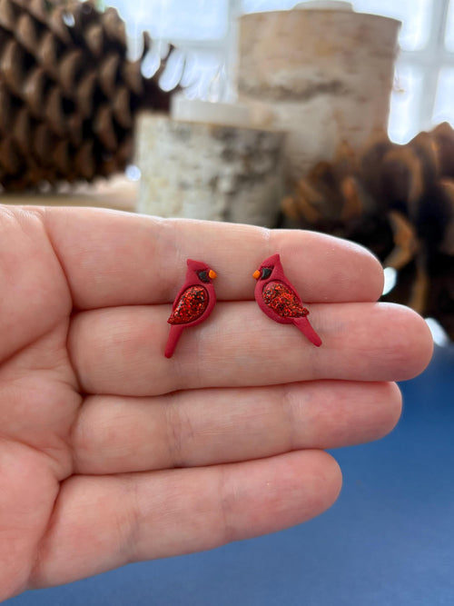Cardinal Stud Earrings