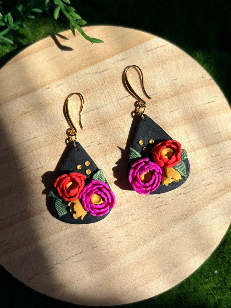 Ranunculus Drop Earrings