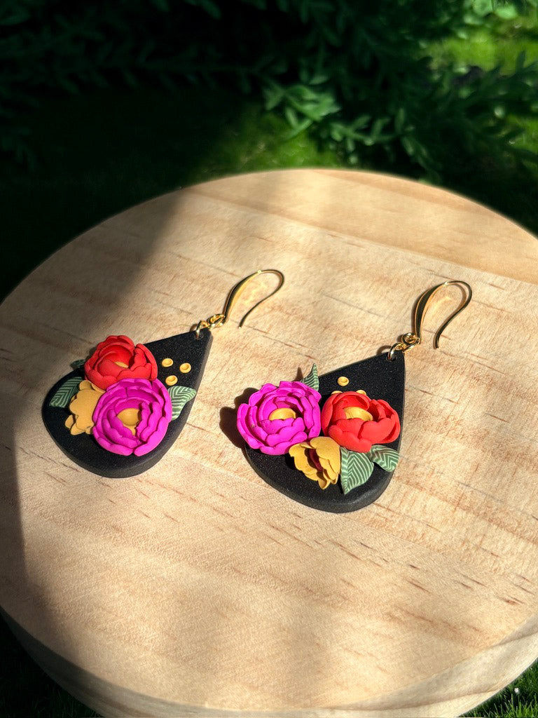 Ranunculus Drop Earrings