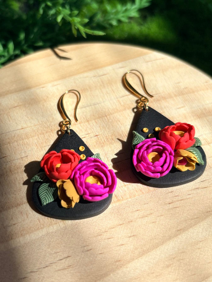 Ranunculus Drop Earrings