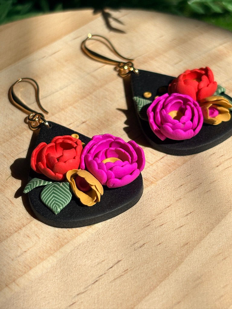 Ranunculus Drop Earrings